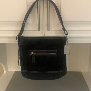COACH Black Signature  Shoulder Bag